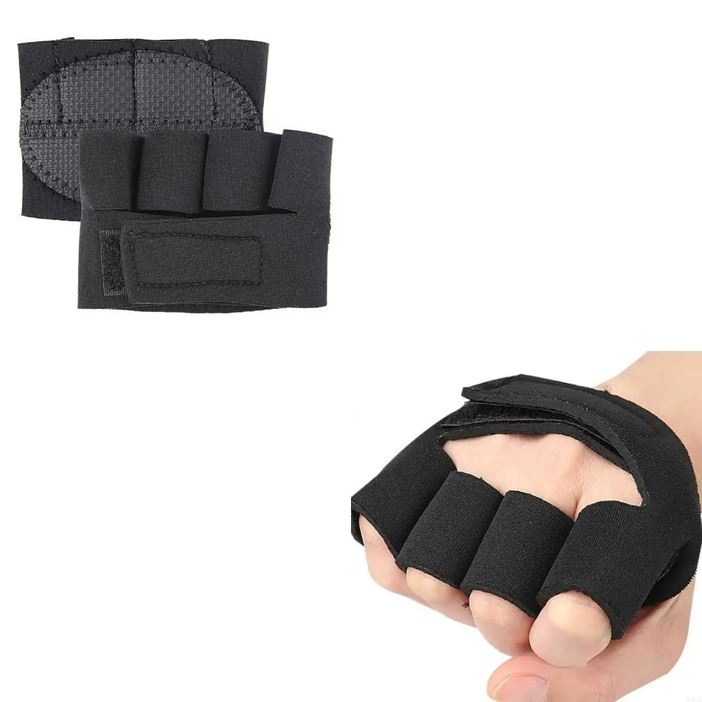 قفازات حماية النخيل مضادة للانزلاق بأربعة أصابع للتمرين في صالة الألعاب الرياضية وقفازات رفع الأثقال #1