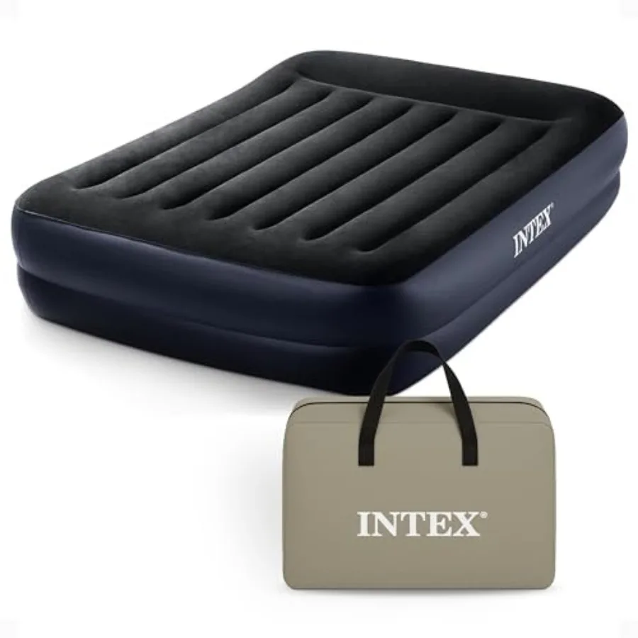 Air Mattress, 64123ED Dura-Beam Plus Pillow Rest Fiber-Tech Size Built-in Electric Pump 16.5in Bed Height 600lb Weight Capacity