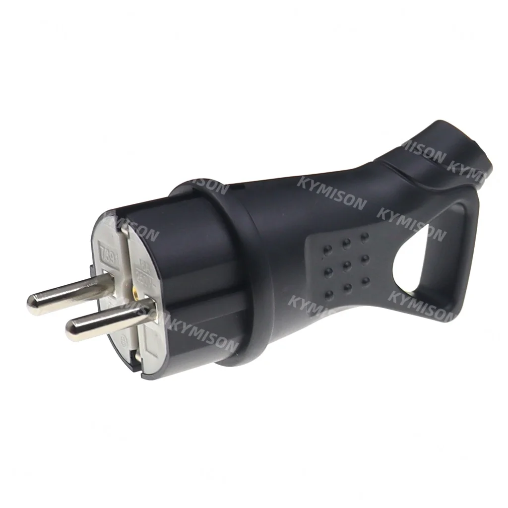 EU Rubber Waterproof Socket Plug Electrial Grounded European Connector With Cover IP54 For DIY Power Cable Cord 16A 250V - view 6