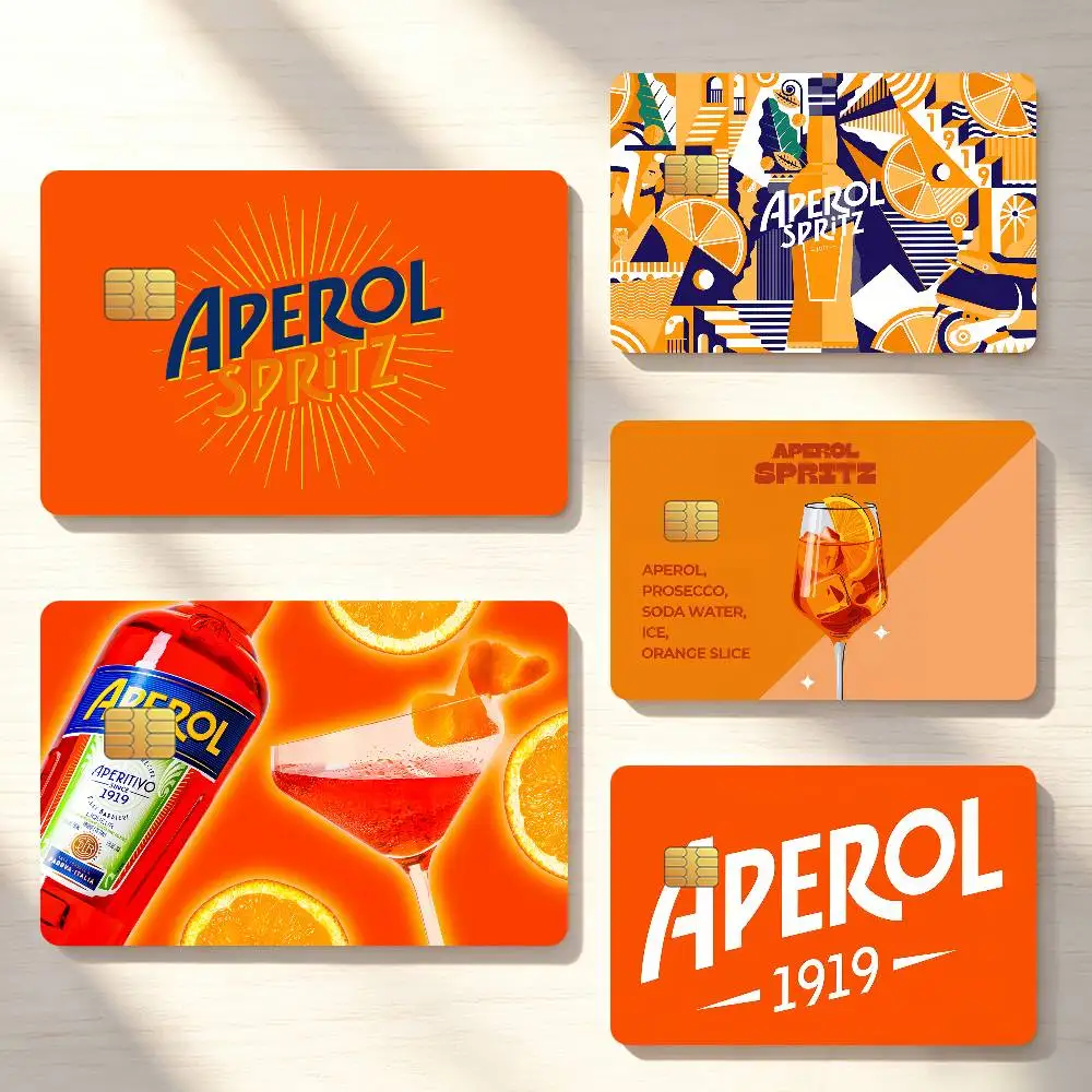 Aperol-Spritz Cool Fashion Credit Card Sticker Waterproof Anti-Scratch 4PCS Bank Debit Traffic Cover Decoration