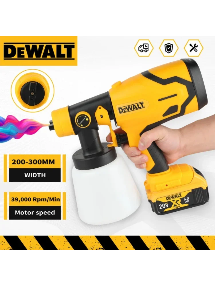 Pistolet natryskowy Dewalt Airbrush bezszczotkowy, lekki, zapewniający równomierny natrysk do prac remontowych i projektów DIY. — 2