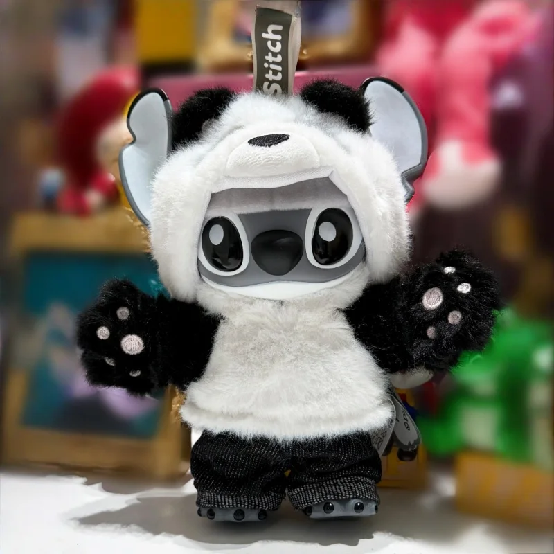 2025 Nowa Miniso Disneyowa Figurka Winylowa Stitch Panda Wersja Chińska Region Limitowana Figurka Anime Ruchoma Ozdoba na Biurko Brelok