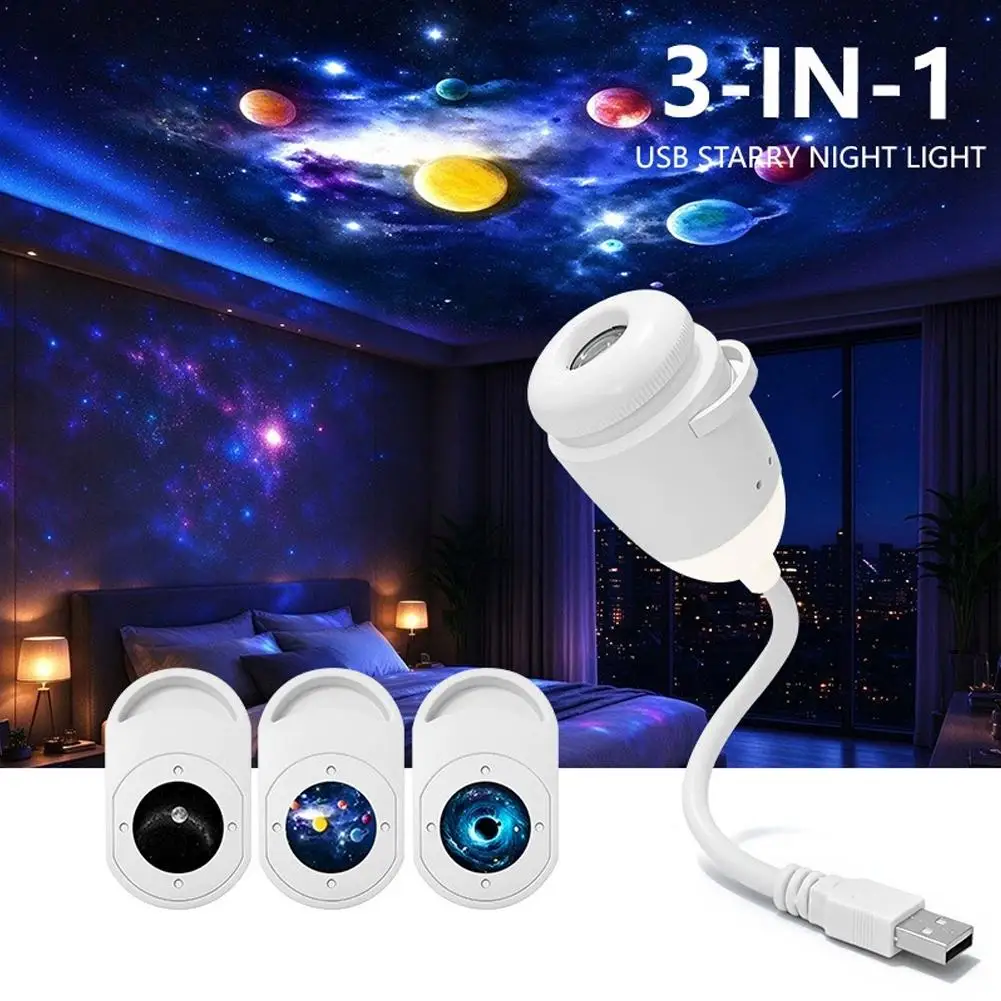 Night Light And Star Projector USB Starry Sky Projector Lamp with Clear Image Adjustable Brightness Touch Control Lamp