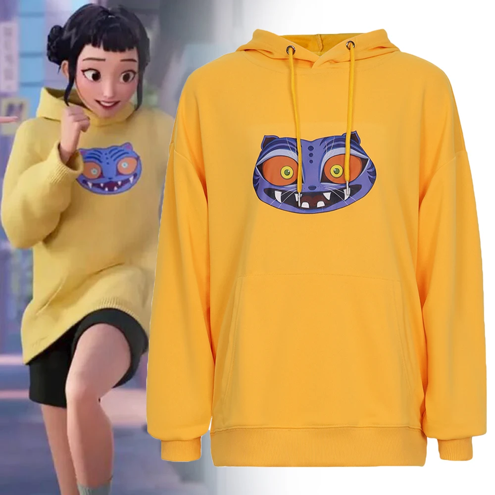 

Movie KPop Demon Hunters Zoey Cosplay Hoodie Costume Yellow Top Sweatshirt Casual Long Sleeve Hoodies Halloween Clothes Outfit