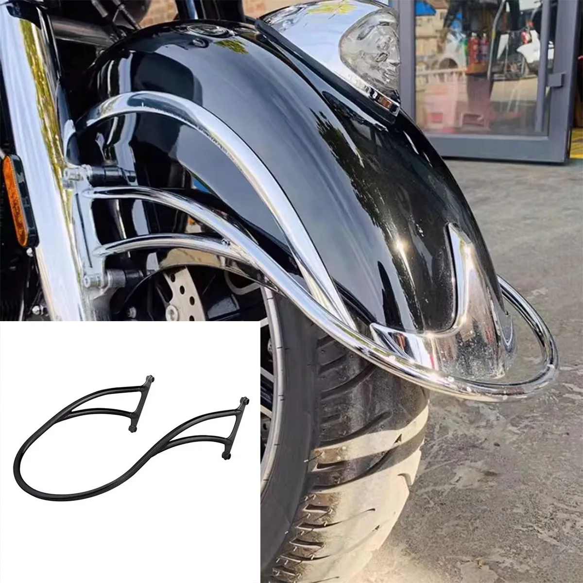 

Хромированный бампер переднего крыла мотоцикла для Indian Dark Horse Chief Roadmaster Leader 2014-2021