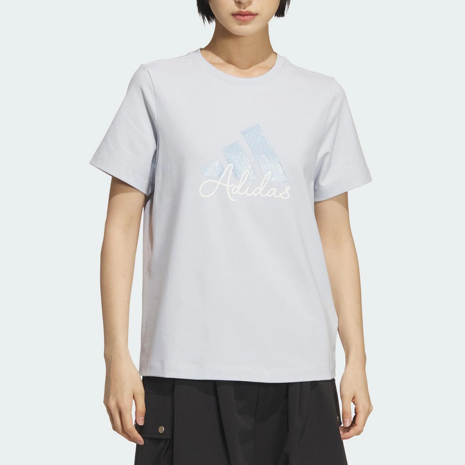 

Adidas genuine 2025 Summer Women's Minimalist Breathable Knitted Short-Sleeve KF2678