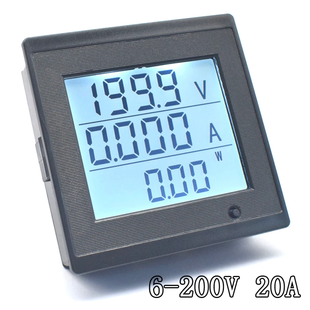 Imagem -05 - Medidor de Energia com Display Digital Lcd Medição de Volts Testador de Corrente Luz de Fundo dc 6200v 20a 04kw