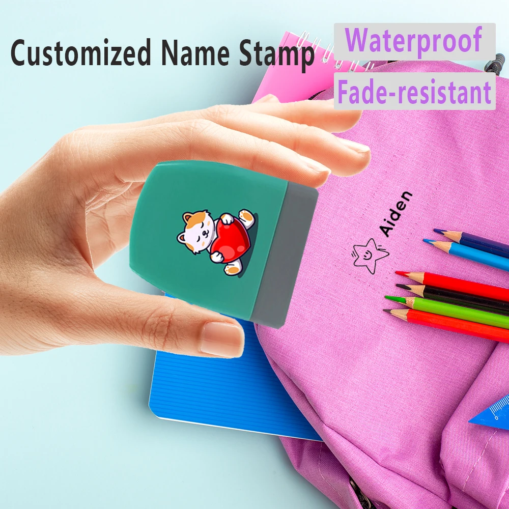 Lovely Heart-Loving Kitten Crystal Sticker Style Personalized Name Seal DurableBe Used As Gifts for Family, Friends, Teachers