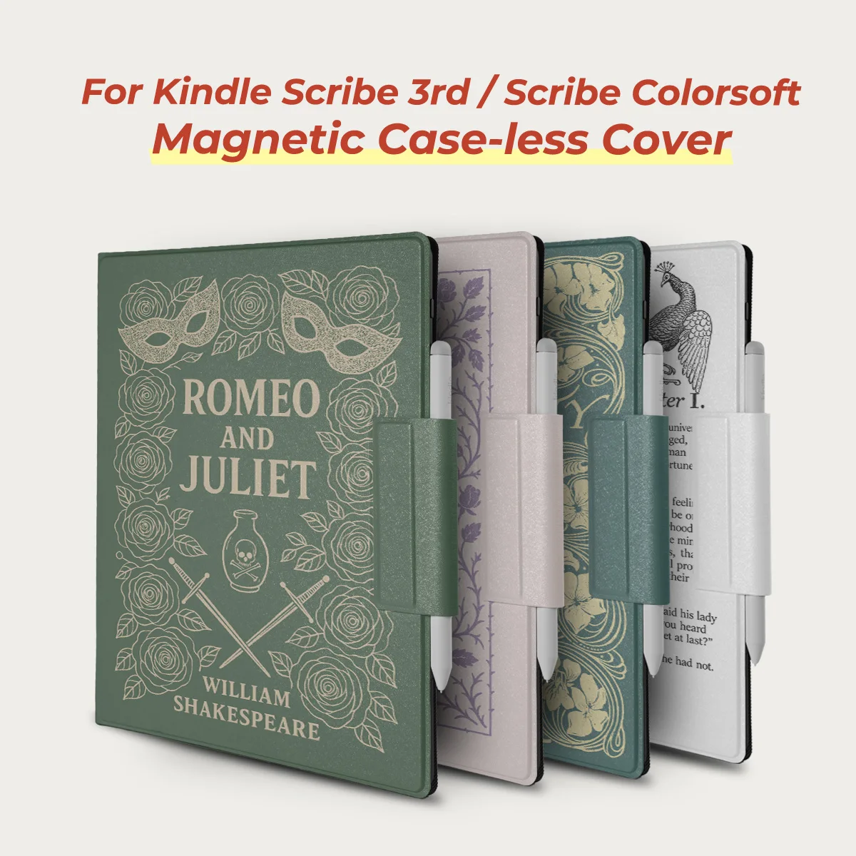 twosheep Vintage Book Magnetic Core Case suit for Kindle Scribe 11 Inch 2025 Scribe Colorsoft Auto Wake Pen Holder Stand Cover