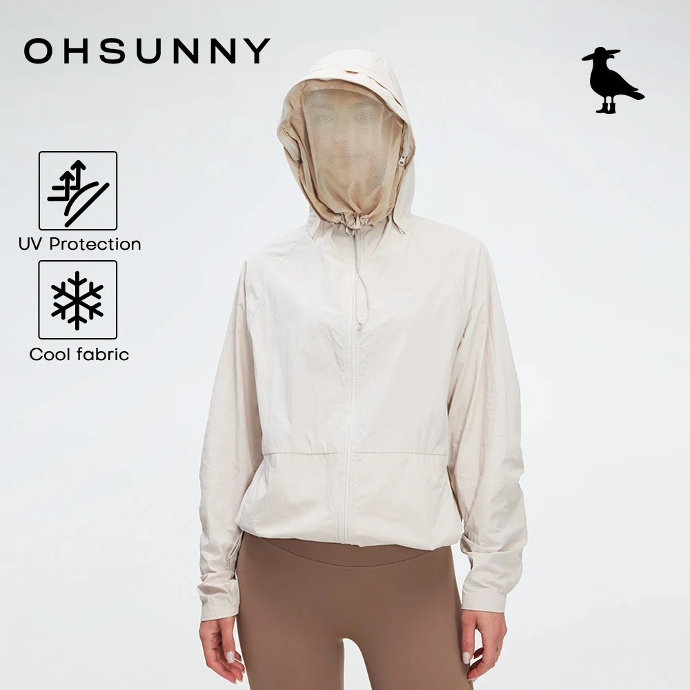 

OhSunny Hiking Sun Jackets with Detachable Bug Shield,Outdoor Ultra-Lightweight UPF500+ Breathable UV Protection Zipper Hoodie