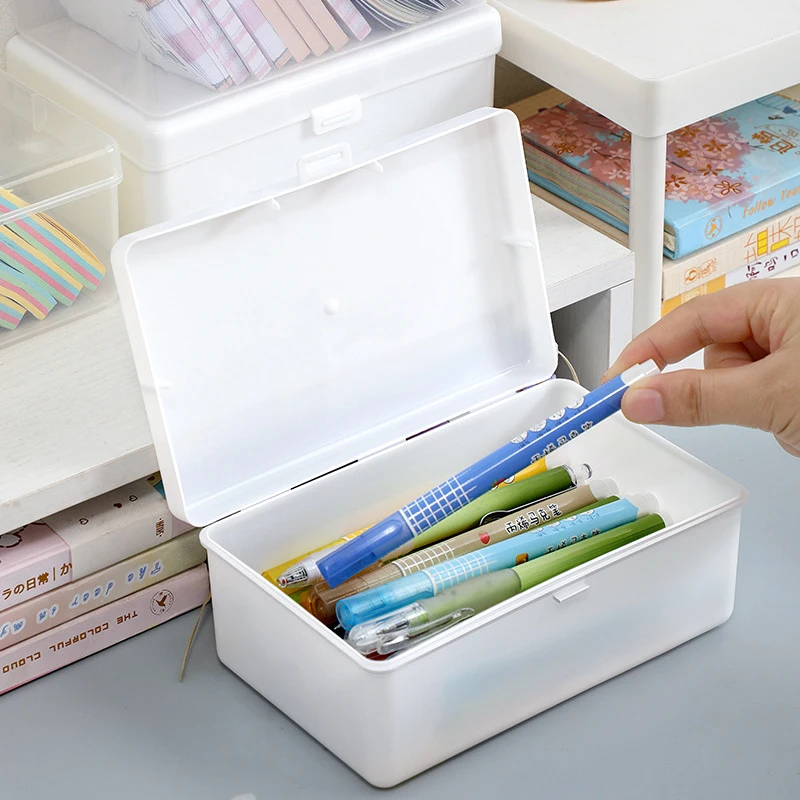 Korean Transparent Storage Box  Card Photocard Storage Box Photo Card Organizer Classification Flip Box
