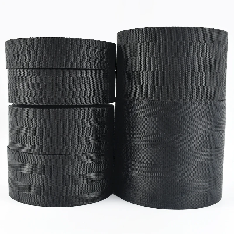 2/5/10Meters 20/25/32/38/50/70/75mm Black Nylon Webbing Tapes Bag Ribbon Strap Belt Sling Band Garment Sewing Decoration Lace