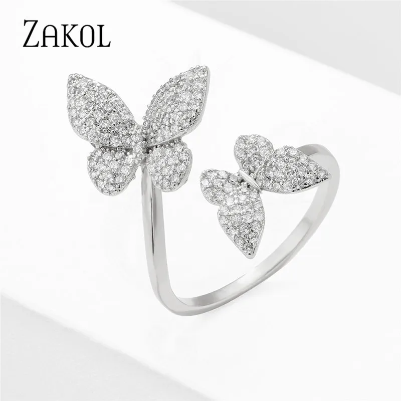 Zircon Butterfly Open Ring 2