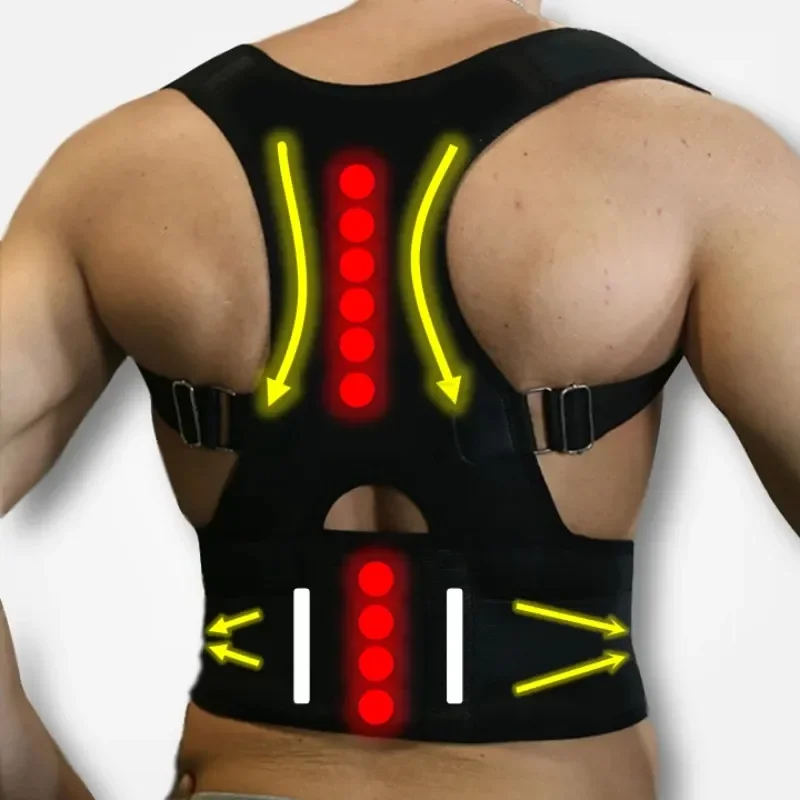 New Orthopedic Shoulder Spine Girdle Corset Straightener Back Brace Magnetic Therapy Back Support Belt Posture Corrector