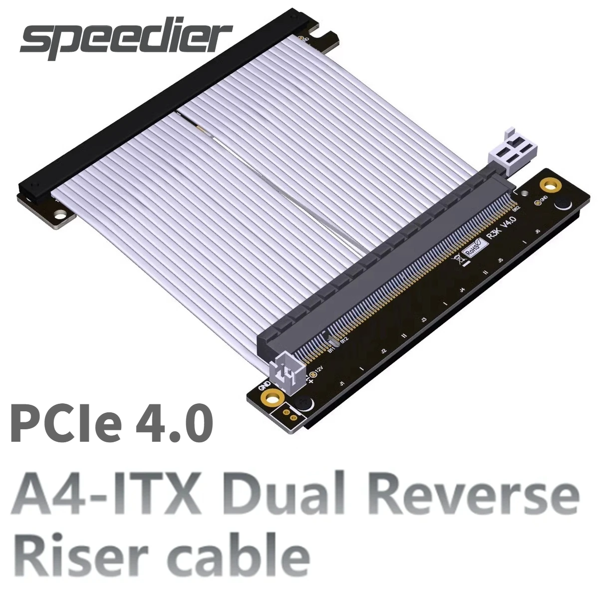 

Dual Reverse PCI Express 4.0 x16 Riser Cable Graphics Card Extension Cord High Speed Flexible PCIE 16x 4.0 Gen4 ITX Mini Chassis