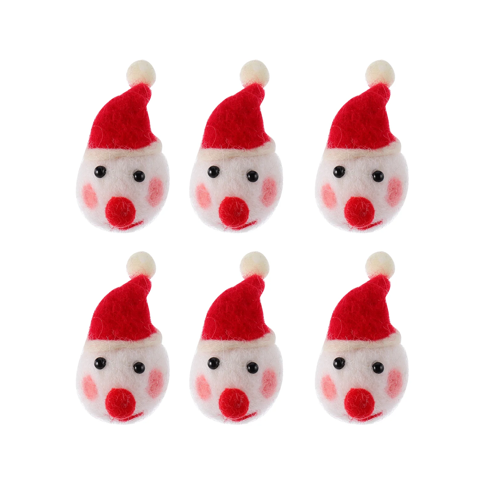 6 Pcs Felt Christmas Snowman Decorations Xmas Party Props DIY Hairpin Accessories