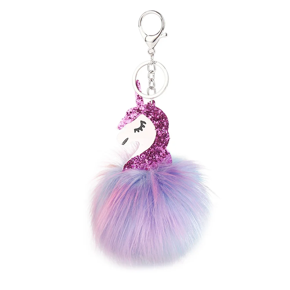 

Unicorn Keychain Colorful Ball Keyring Cute Decoration for Car Keys House Keys Bag Backpack Charm Unicorn Keyring