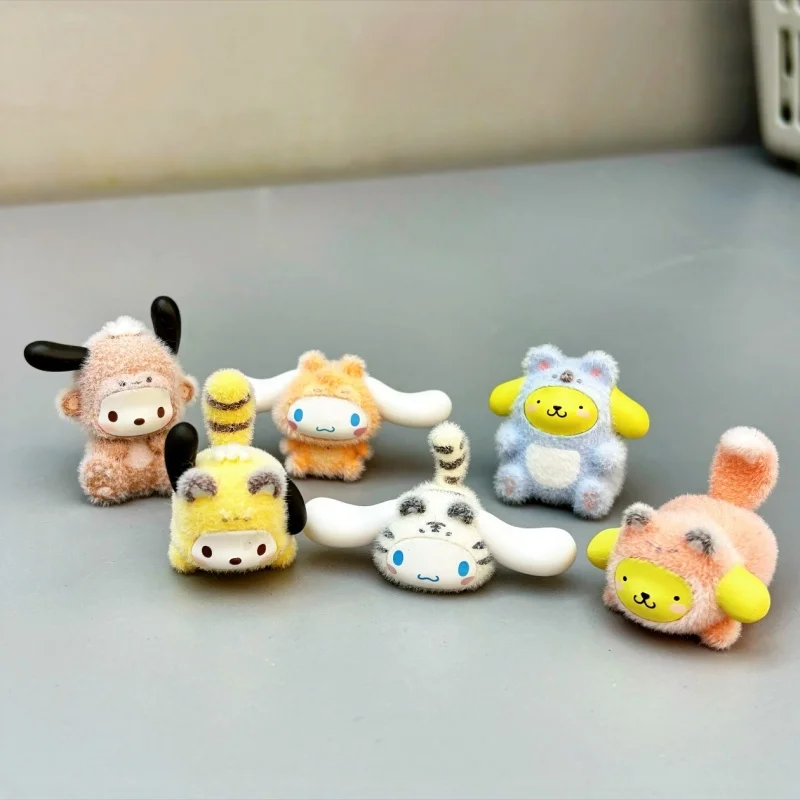 

Sanrio Dog Forest Friends Group Blind Bag Cute Granules Pochacco Cinnamoroll Pompompurin Plush Figurines Desktop Ornament Gift