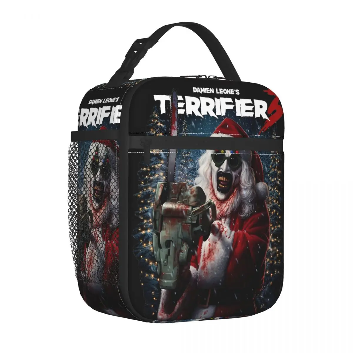 Terrifier 3 Christmas Clown Insulated Lunch Bags Thermal Bag Reusable Meal Container Large Lunch Box Tote Men Women Beach Picnic