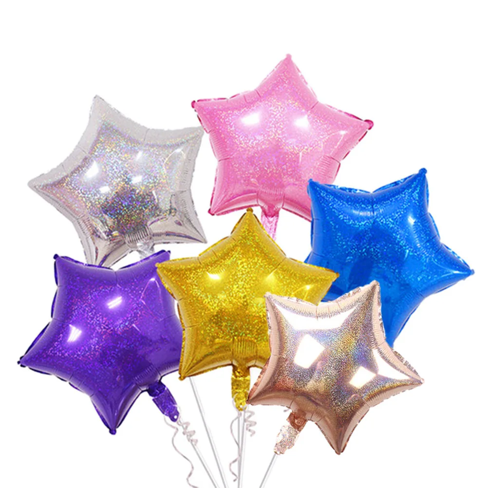 

6 Pcs 18 Inch Star Foil Balloons Reusable Wedding Birthday Party Decorations Aluminum Inflatable Balloons Festive