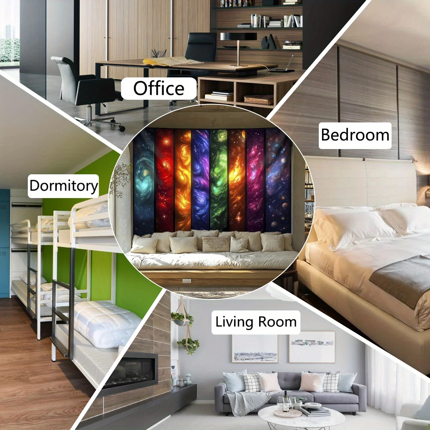 VIKAMA الكونية السماء المرصعة بالنجوم نسيج متعدد الألوان التدرج غالاكسي سديم غرفة المعيشة أريكة خلفية جدار ديكور #4