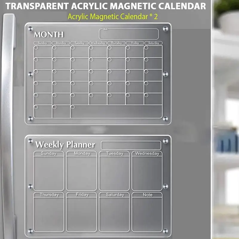 Magnetic Whiteboard Planner Board Kitchen Fridge Calendar Organizer Notepad Weekly Planner Whiteboard Refrigerator Magnets