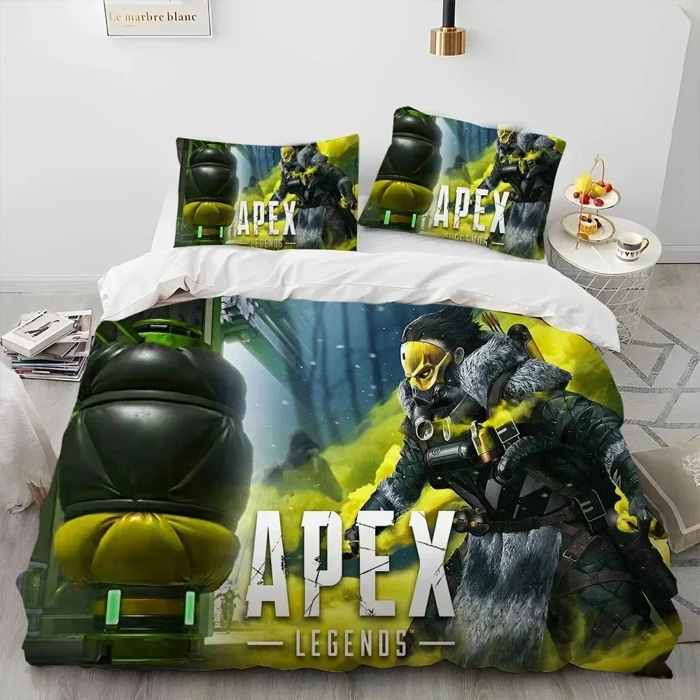 Juego de cama con estampado 3D A-Apex Legends, funda nórdica, funda de edredón, funda de almohada, edredón king Queen Size, juego de cama para niños y adultos