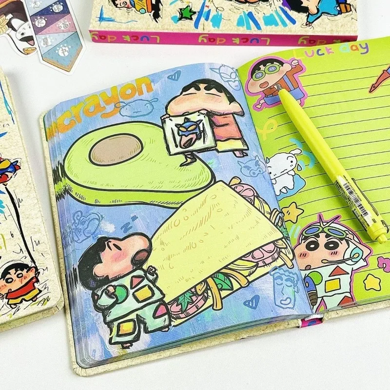 

Блокнот Crayon Shin-chan: полноцветные иллюстрации, твердая обложка, для студентов, милый, красивый, с рисунками от руки