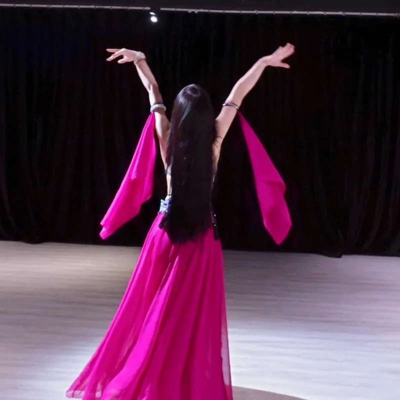 Zestaw Kostiumów do Tańca Brzucha na Zamówienie Sukienka do Występów Różowa Seksowny Biustonosz do Tańca Brzucha Sukienka do Klasy Orientalny Kostium Taneczny Strój do Nauki