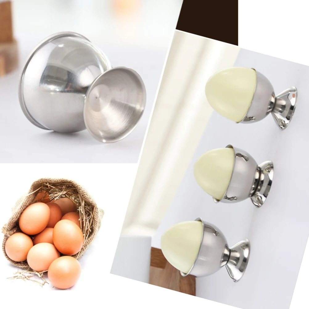 

3Pcs Stylish Stainless Steel Egg Cup Modern Design for Kitchen Dining Room Easy Clean Freezer Safe Egg Holder