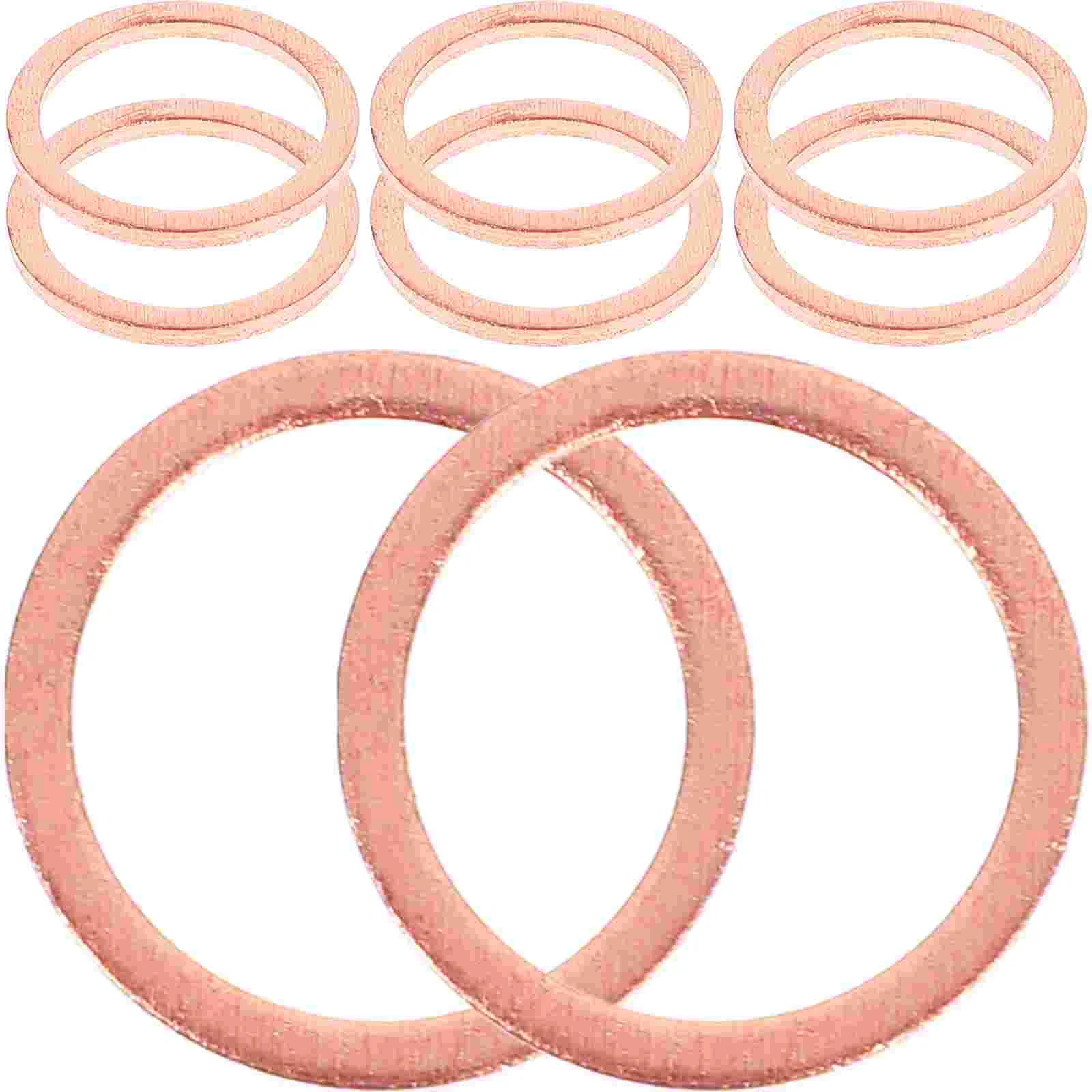 50 Pcs Copper Gasket Oil Drain Plug Accessory Washer Metal Sealing Assorted Washers Crush