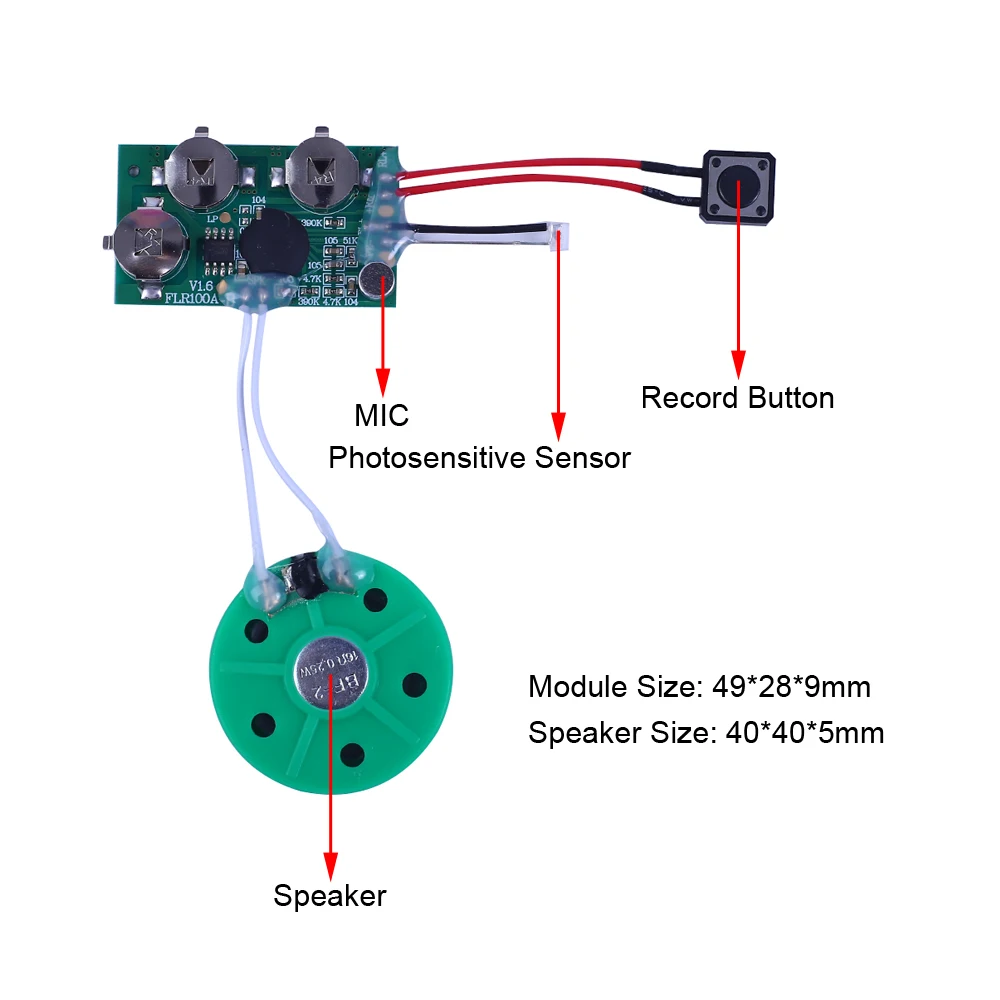 DIY Voice Sound Module 30s 60s 4min Light Control Record Greeting Card 10s Infrared Trigger Record 36 Doorbell Music Loudspeaker