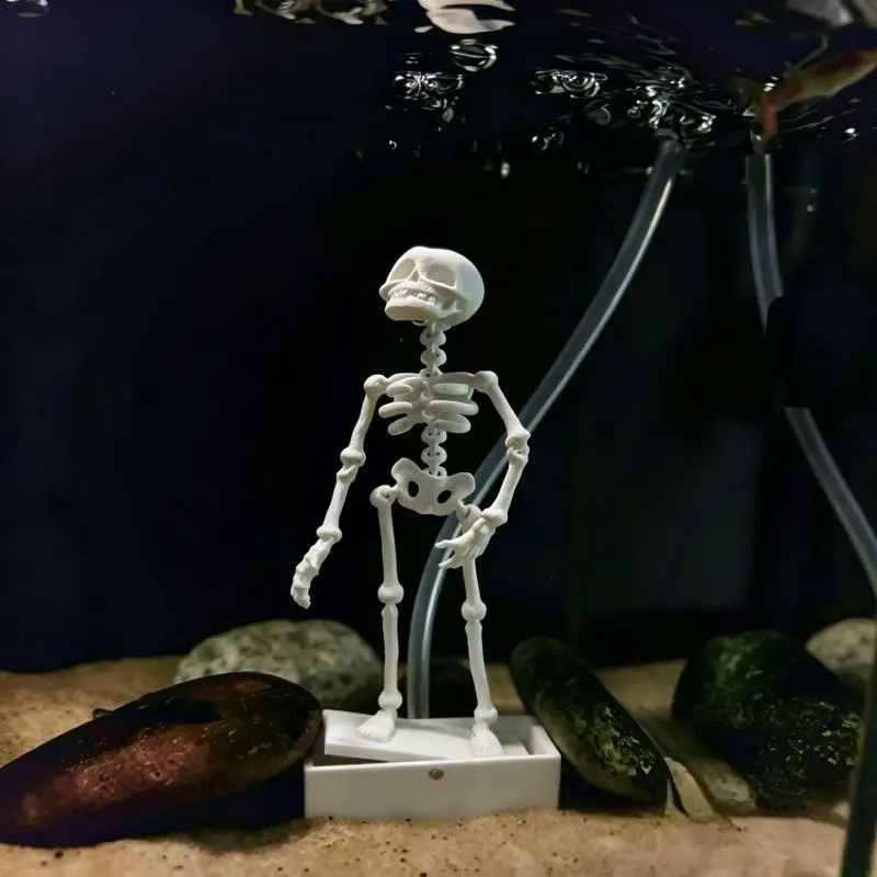 Kein Strom erforderndes tanzendes Totenkopf-Aquarium-Ornament, wassertanzender Totenkopf, Aquarium-Dekoration, 3D-gedrucktes, bewegliches Sauerstoff-Ornament – Detail 4