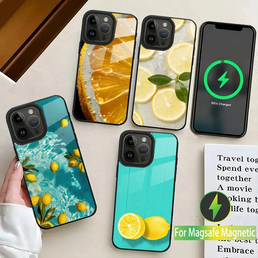 

Fruit Lemon Phone Case For iPhone 16,15,14,13,12,11,Plus,Pro,Max Mini Magsafe Magnetic Wireless Charging