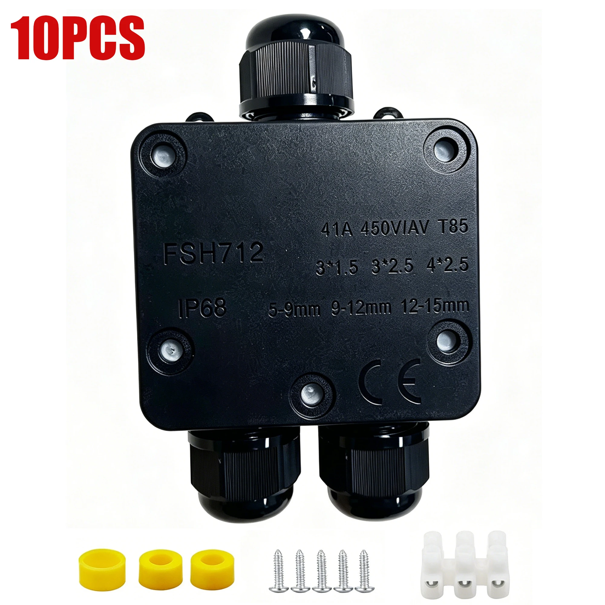 

IP68 Waterproof Junction Box 2 Way 3 Way 5-15mm Cable Connector Sealed Retardant Outdoor Waterproof Electrical Case Enclosure