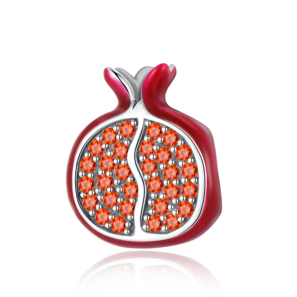 Red Color Series Charms Beads 925 Silver Blood Heart Love Car Strawberry Fruit Dangle Fit Original  Bracelet DIY Jewelry