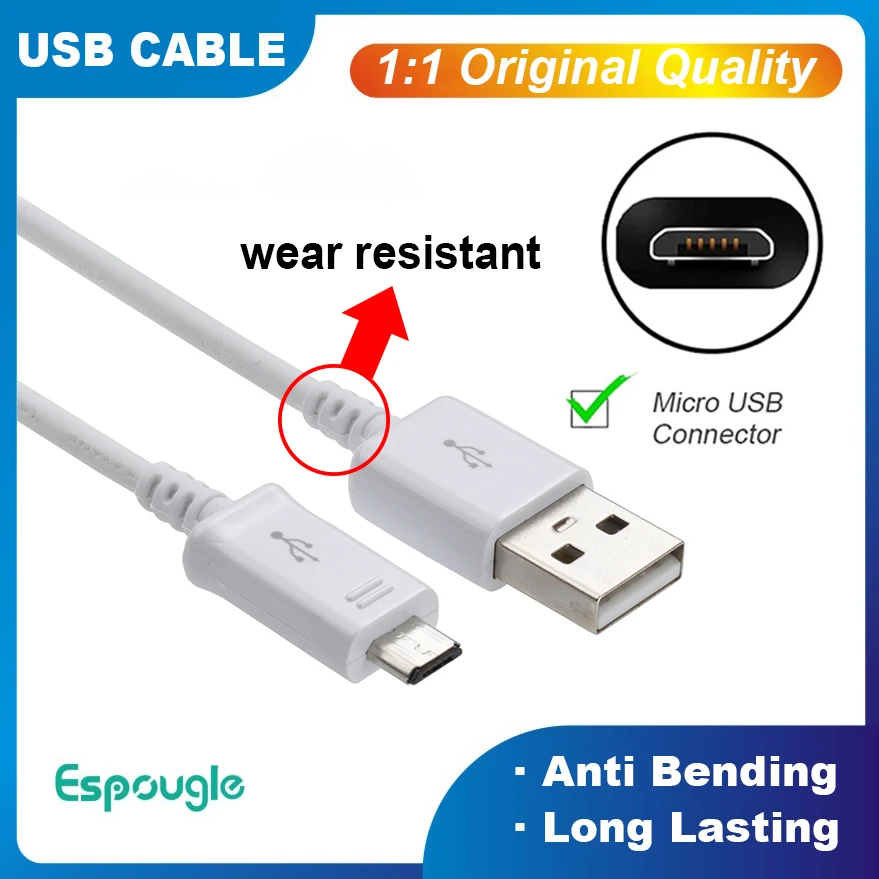 

1m White High Quality Micro USB Fast Charger Cable Data Sync Fast Charging for Samsung Galaxy S6 S7 Note 4 5 Edge S4 Cable