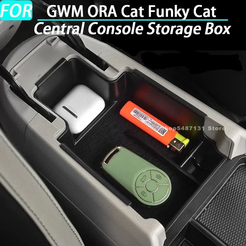 

Car Central Console Storage Box Organizer Armrest Storage Box for GWM ORA Cat Funky Cat Interior Accessories 2021 2022 2023