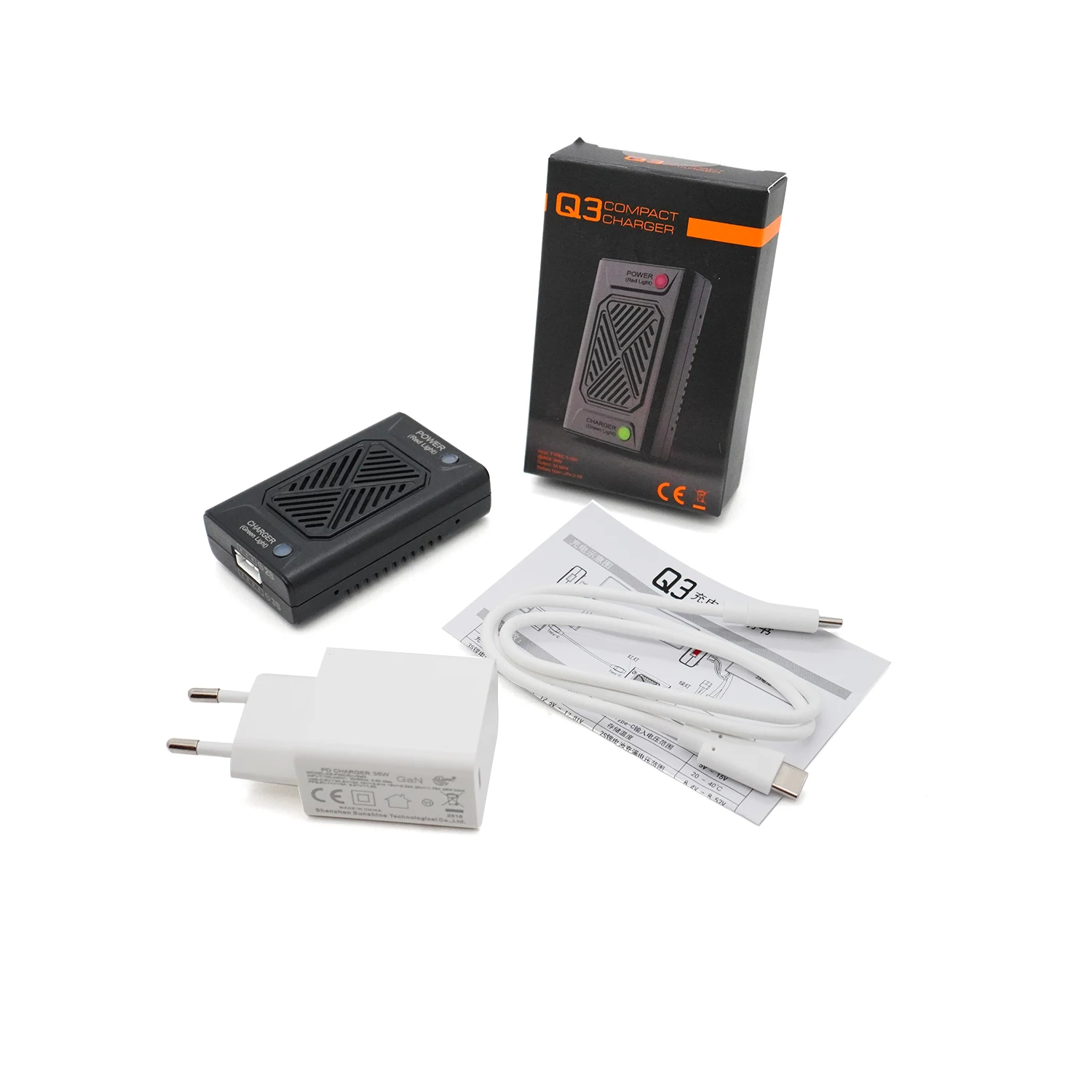 Q3 شاحن ميزان مدمج 2S 3S بطارية ليثيوم 2.5A-3A شحن فلاش سريع لـ Hyper Go MJX RC أجزاء طائرات بدون طيار للمركبات TypeC