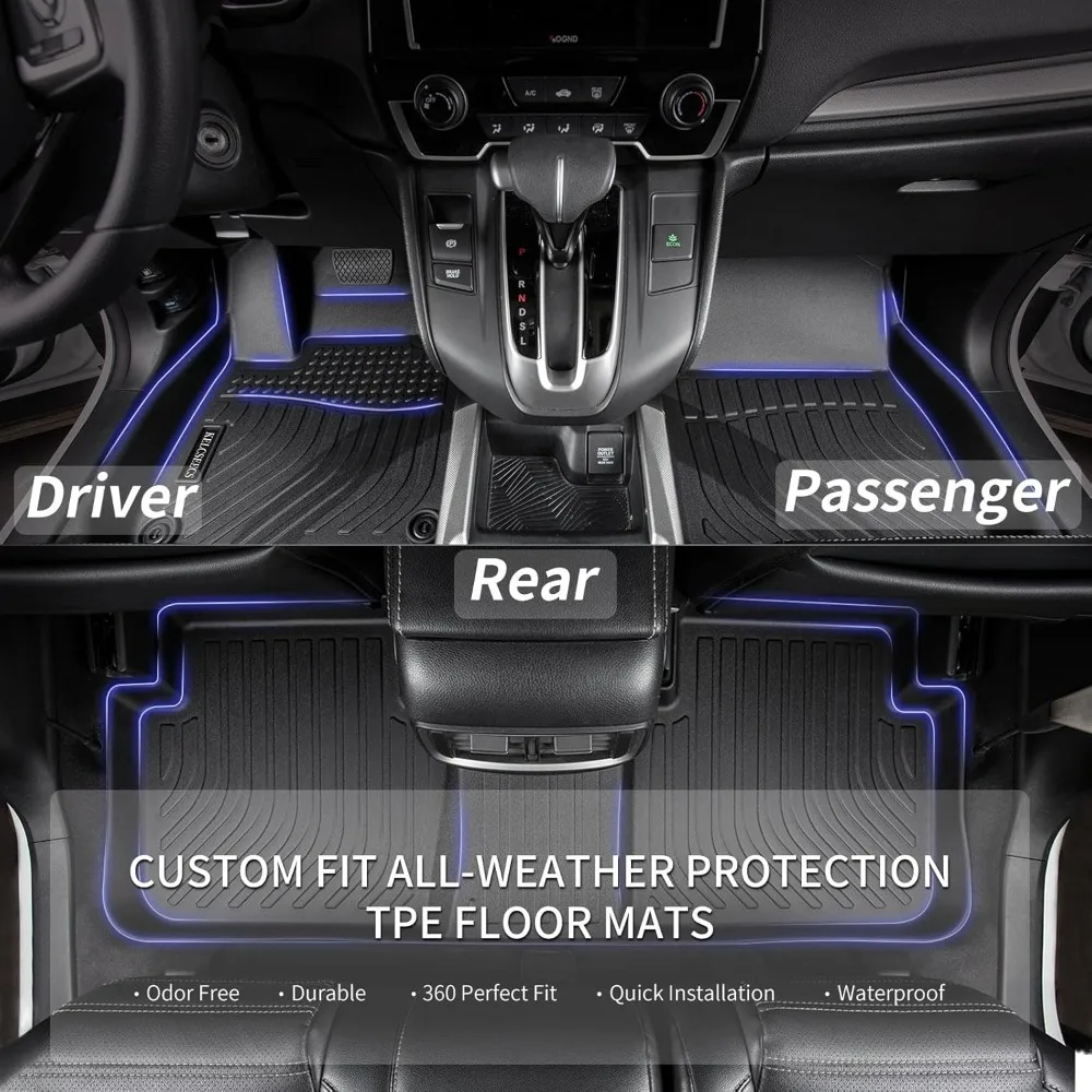 

4-Door All Weather Car Mats Automotive Floor Liners Accessories Black