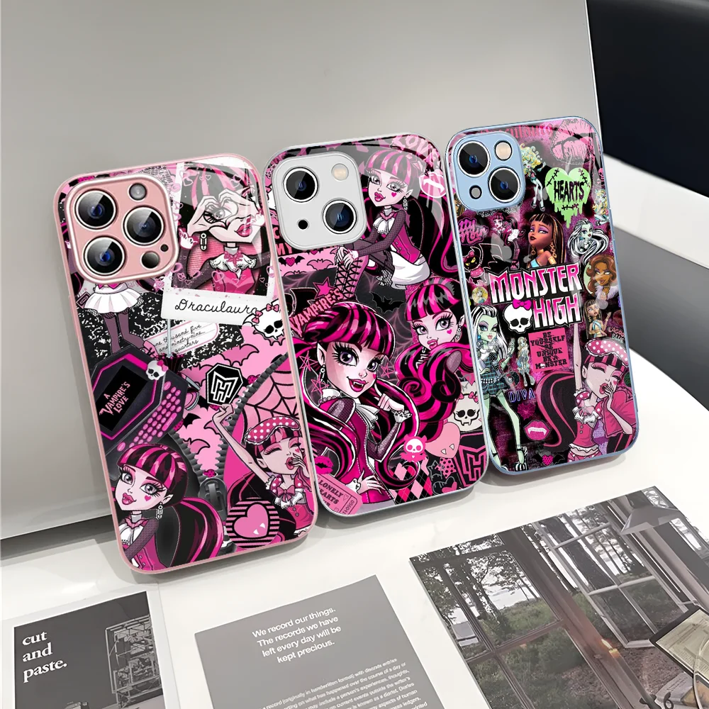 M-Monsters-H-High Anime Phone Case Tempered Glass For Iphone 14 13 12 11 Pro Mini XS MAX 14Plus X XS XR Cover