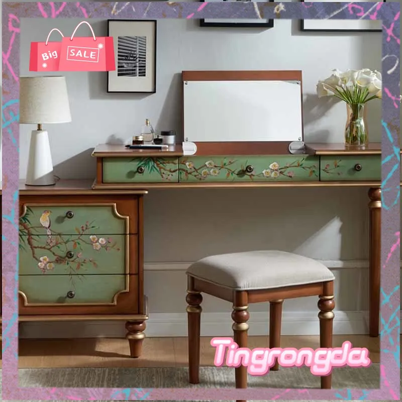 Y Green Girl Drawers Dresser Eithe Box Nordic Wood Large Luxury Dressing Table