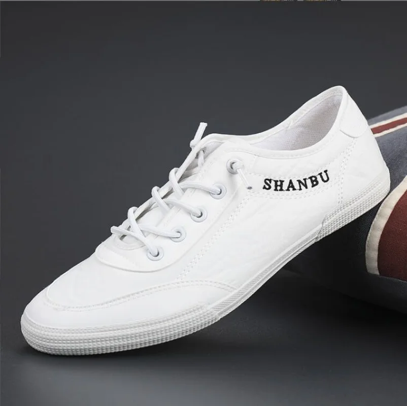 Plus Size 46 Men's Casual Shoes Lightweight Breathable Men Shoes Flat Sneakers White Lace-Up Tenis Man Sneakers