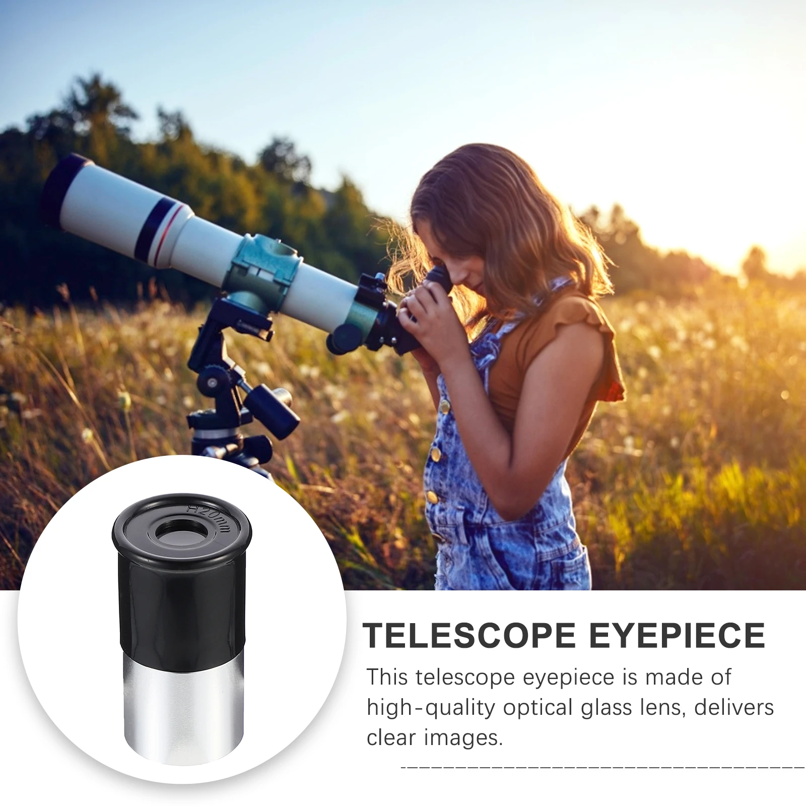 

Telescope Eyepiece Professional Beginners Optical Astronomy ABS H20mm 0.965 Inch Glass