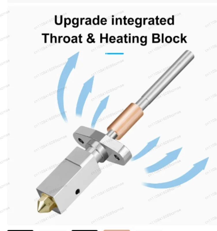 

D printer accessories K1C/K1MAX hot end integrated heating block nozzle kit hard rigid removable
