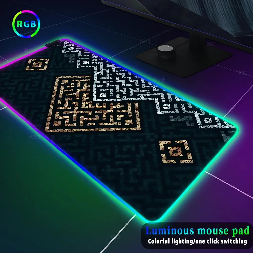 

HD Geometry mouse pad RGB Simple line Backlight mause XXL carpet LED Light mat Keyboard mause pad Computer office desk Mousepad