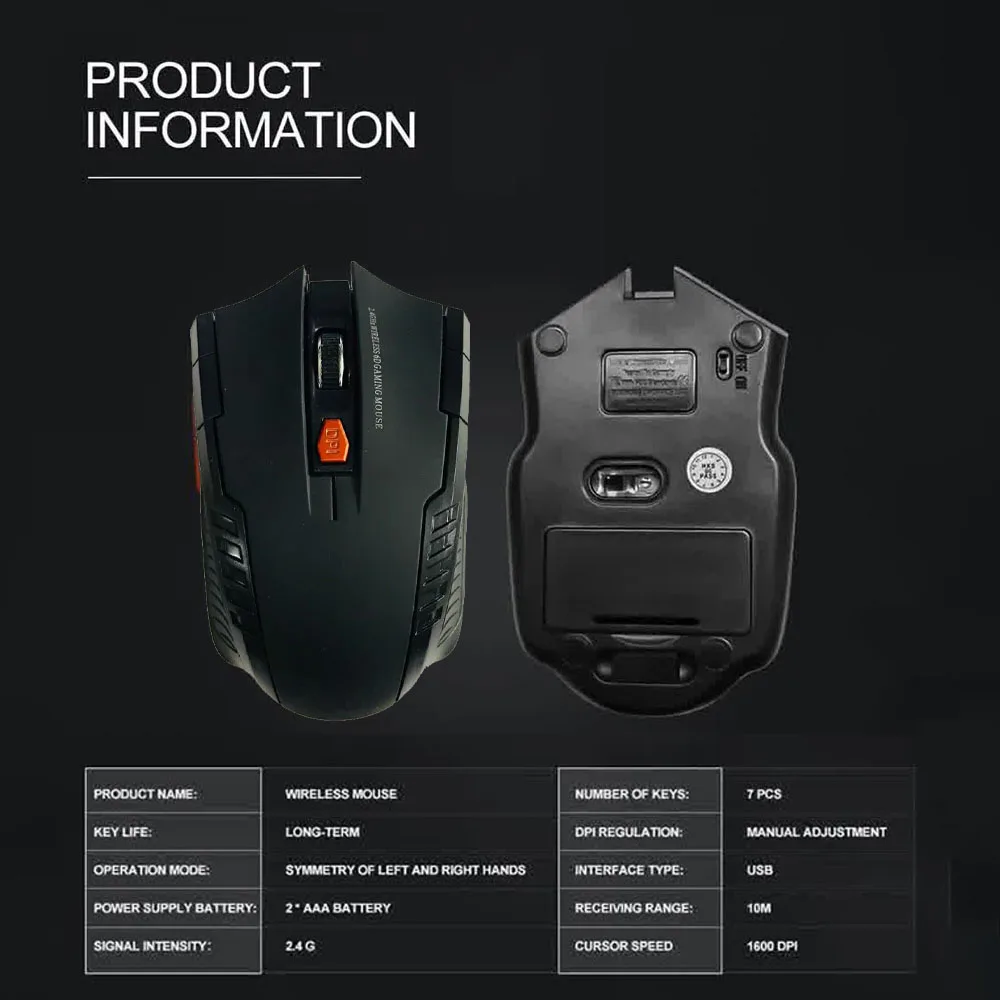 Игровая беспроводная мышь, портативная игровая домашняя офисная настольная мышь, ноутбук, универсальная цветная фотоэлектрическая мышь для Windows 2000/xp/vista