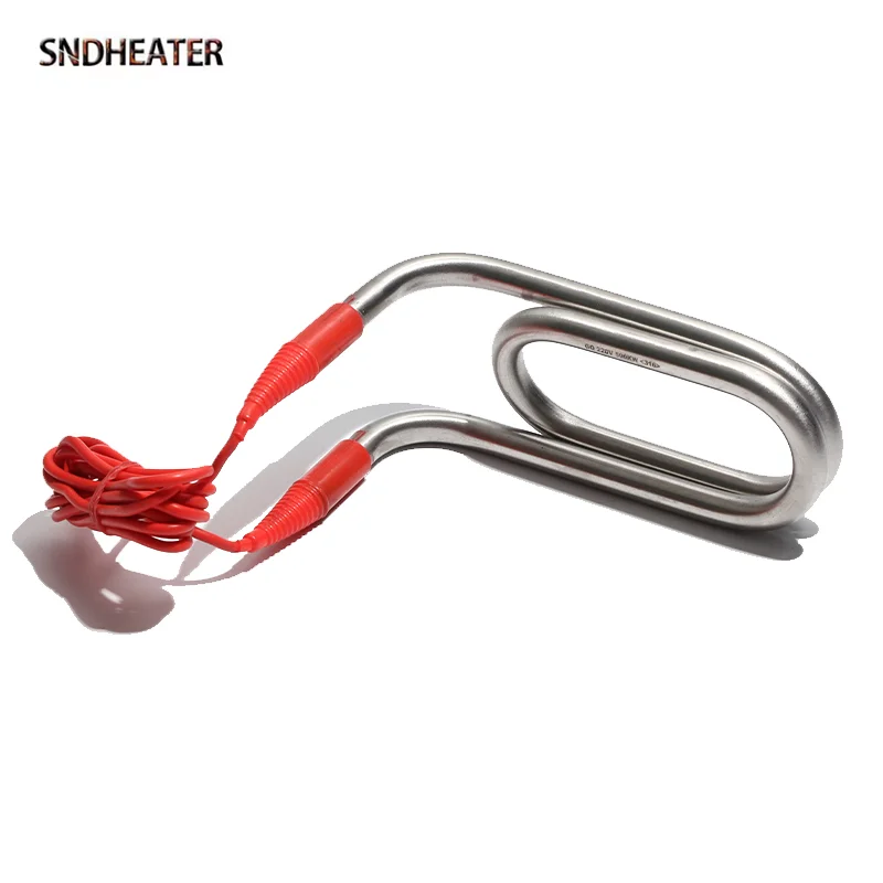 LJXH 220V Folded U Shape Water Immersion Heating Element 500W 4KW 180MM Boiler Bucket Heater Resistance with Wire for Solar Tank