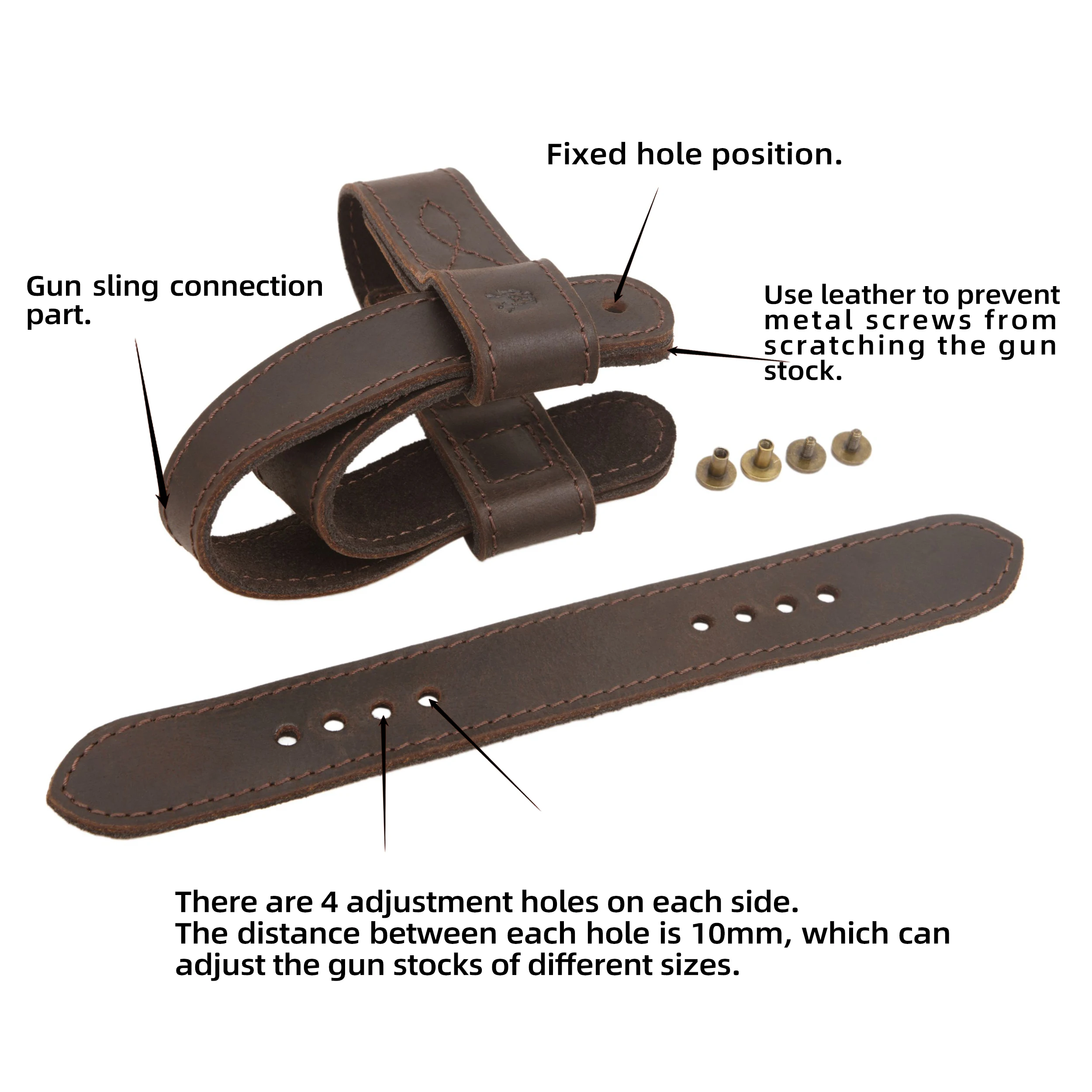 WAYNE\'S DOG Upgraded Real Leather Shotgun/Rifle No-Drill Harnessed Buttstock Holder Sling Mount