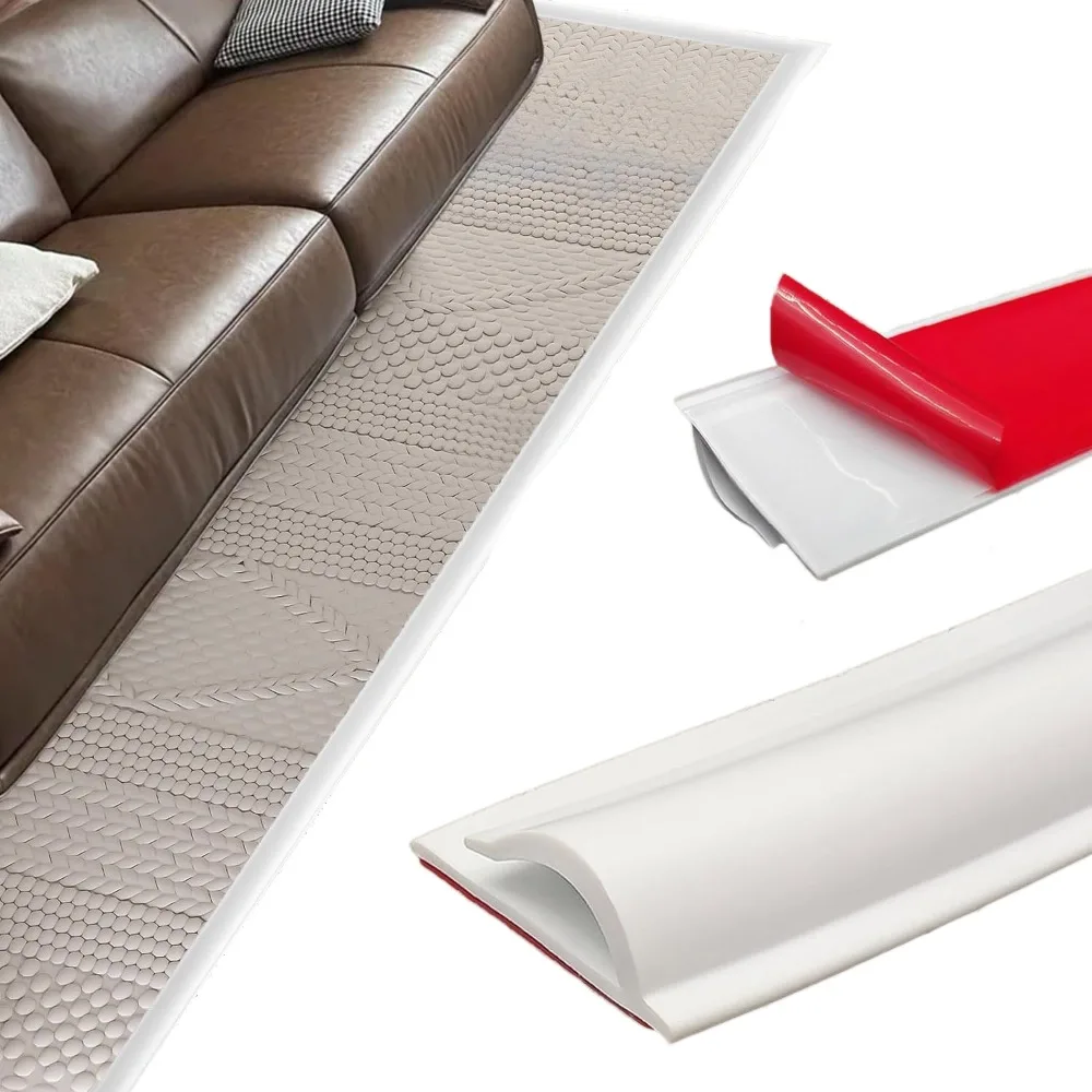 PVC Carpet Edge Trim Strip Cuttable Self Adhesive Rug Edge Protector Flexible Safe Wood Tile Laminate Transition Cover Tile